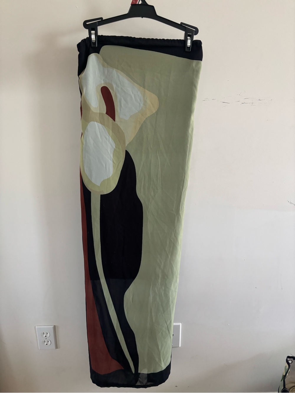 Convertible Abstract Sheer Maxi Skirt / Strapless Dress – Size M